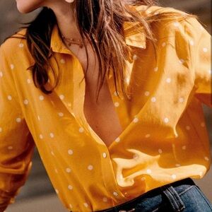 Sézane Ann Yellow polka dot shirt